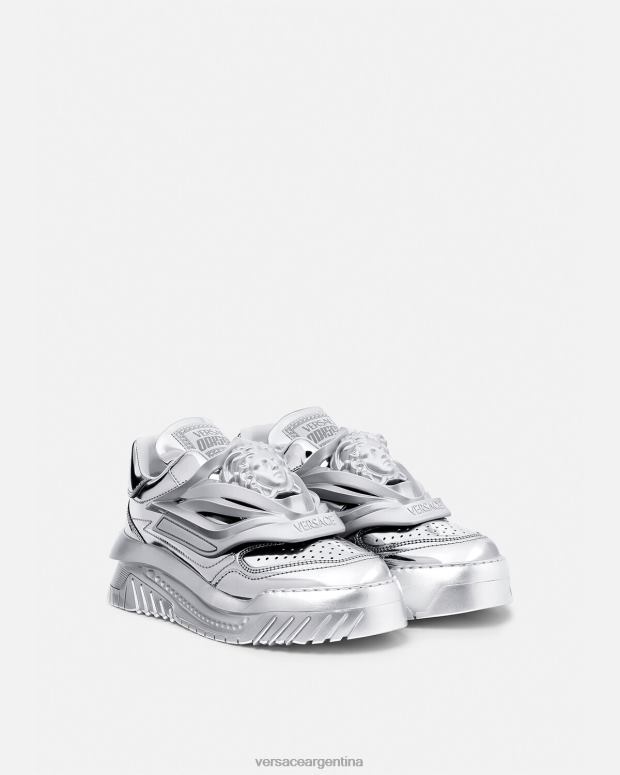 mujer Versace plata zapatillas odissea zapato 4F604506