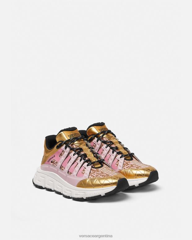 mujer Versace rosa zapatillas trigrecas zapato 4F604500