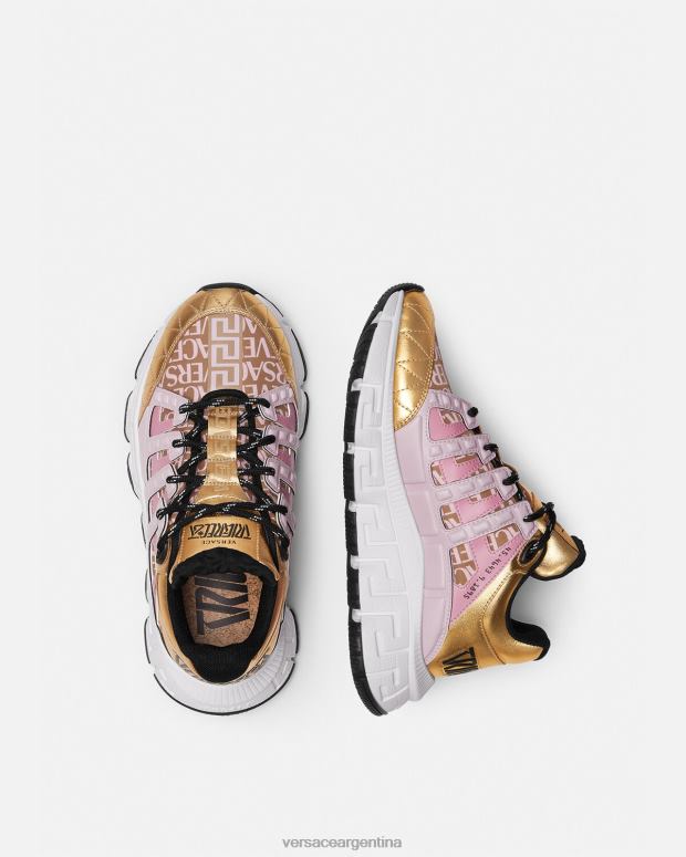 mujer Versace rosa zapatillas trigrecas zapato 4F604500