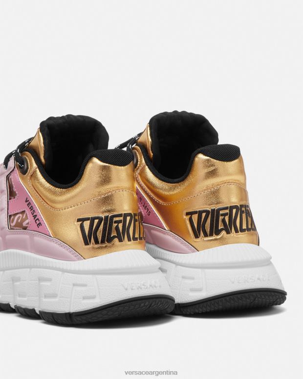 mujer Versace rosa zapatillas trigrecas zapato 4F604500