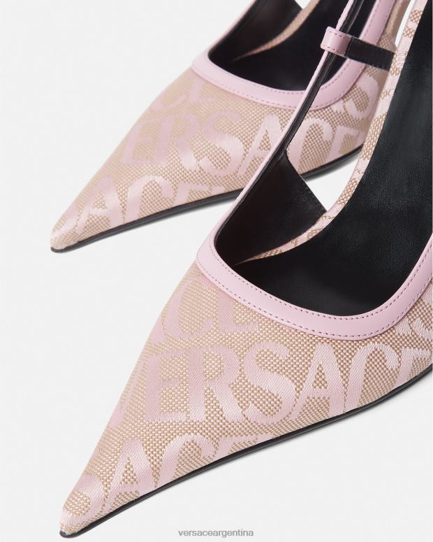 mujer Versace rosa zapatos de tacón con tira trasera zapato 4F604482