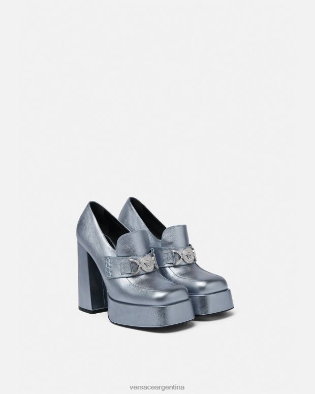 mujer Versace un color zapatos de tacón con plataforma metálica Medusa '95 zapato 4F604485