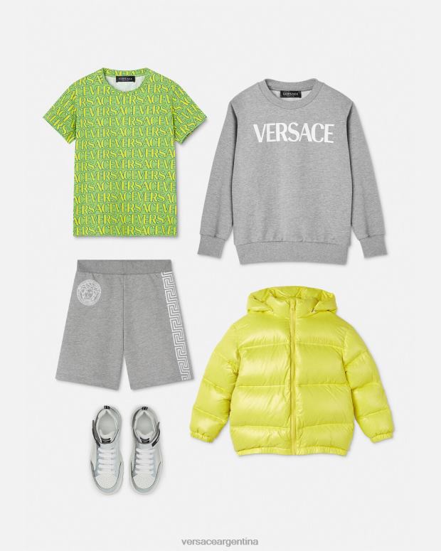 niños Versace gris pantalones cortos deportivos con greca ropa 4F6042081