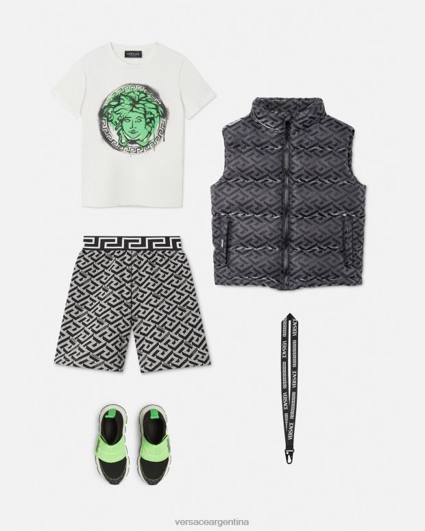 niños Versace gris y estampado shorts deportivos la greca ropa 4F6042116