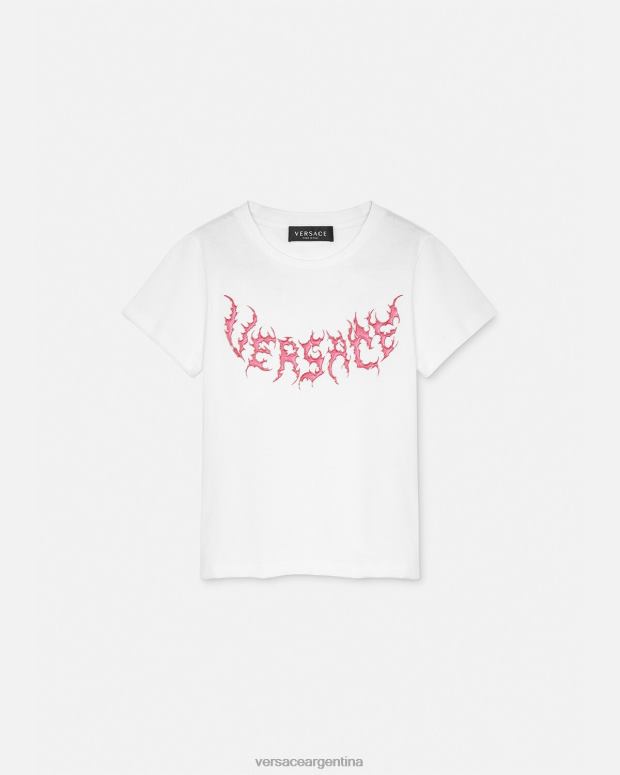 niños Versace blanco camiseta con logo ropa 4F6042004