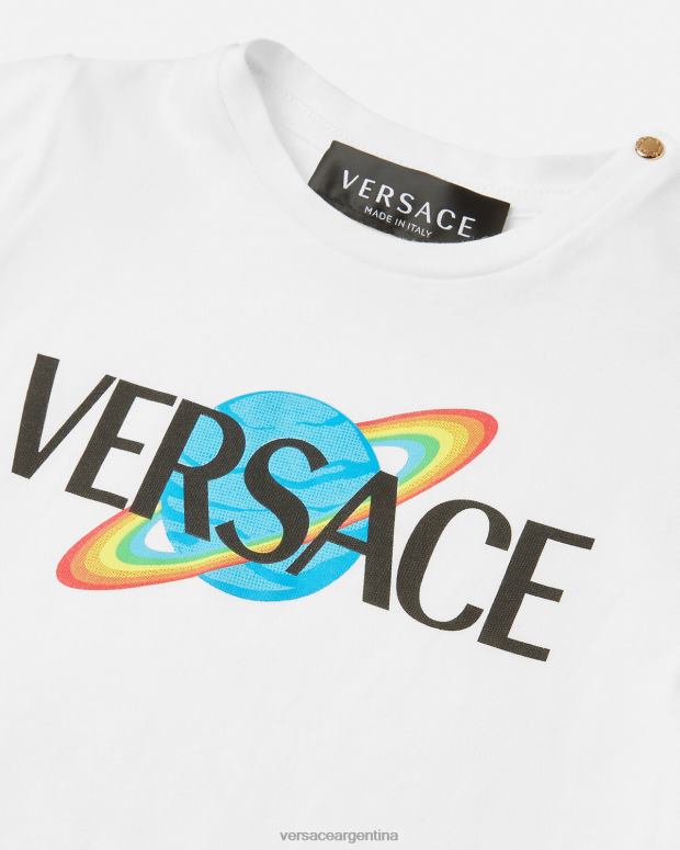 niños Versace blanco y estampado camiseta con logo para bebé ropa 4F6041883