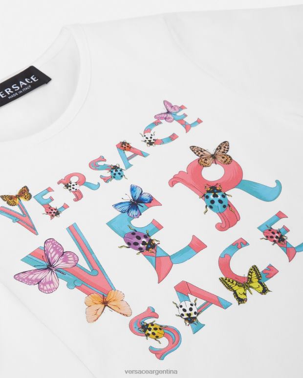 niños Versace blanco y estampado camiseta con logo ropa 4F6041931