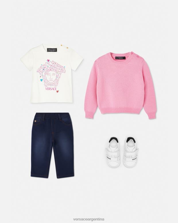 niños Versace blanco y estampado camiseta para bebé medusa ropa 4F6041853