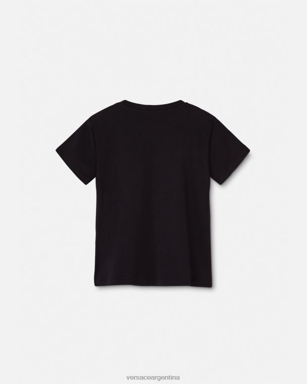 niños Versace negro camiseta con cristales ropa 4F6042024