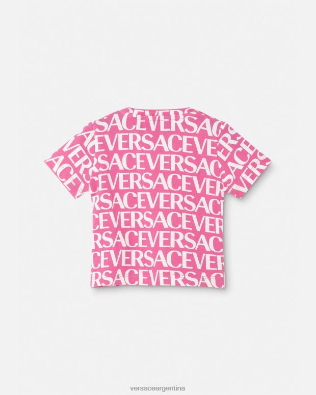 niños Versace rosa y estampado camiseta de bebé por toda la prenda ropa 4F6041920