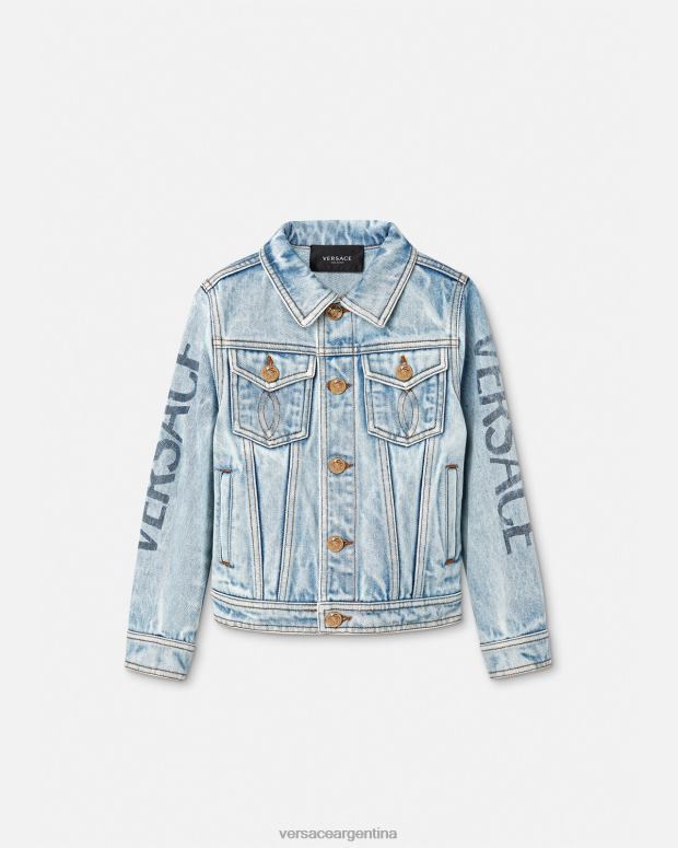 niños Versace azul chaqueta vaquera con logo ropa 4F6042131