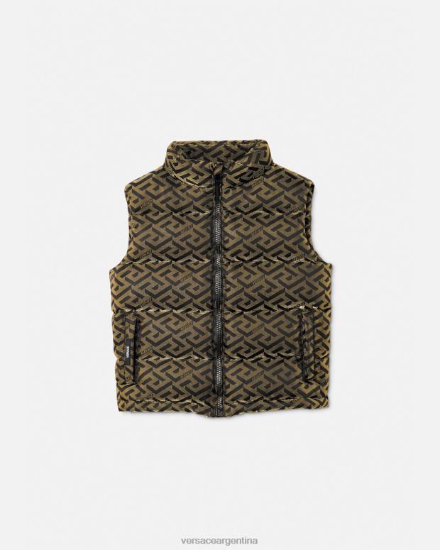 niños Versace negro chaleco acolchado la greca ropa 4F6042117