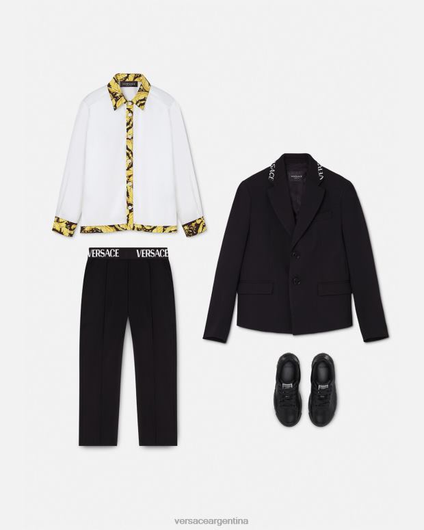 niños Versace negro chaqueta con logo ropa 4F6042105