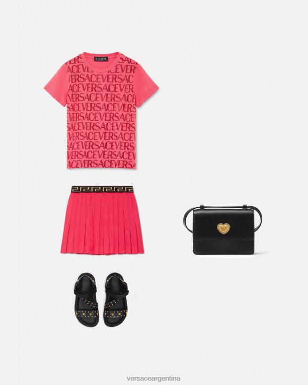 niños Versace rosa falda plisada por toda la prenda ropa 4F6041978