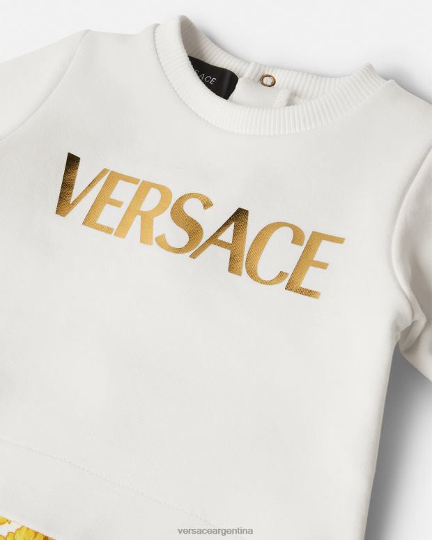 niños Versace Oro blanco mameluco de bebé barroco ropa 4F6041821