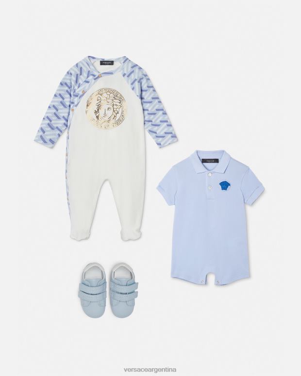 niños Versace azul claro mameluco del bebé de la medusa ropa 4F6041833