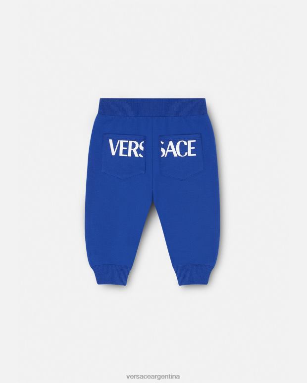 niños Versace azul pantalones deportivos con greca para bebé ropa 4F6041890
