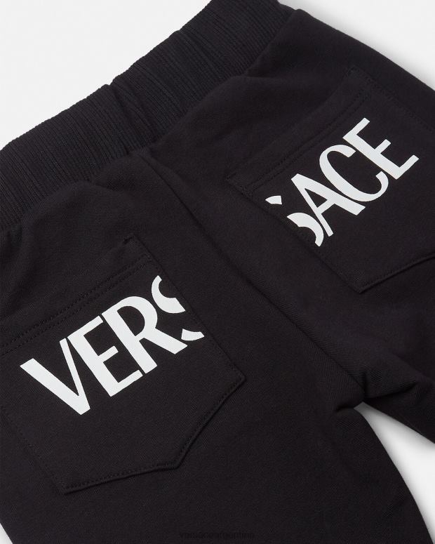 niños Versace negro pantalones deportivos con greca para bebé ropa 4F6041907