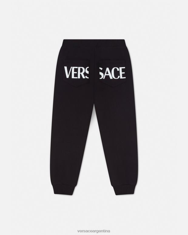 niños Versace negro pantalones deportivos con greca ropa 4F6042099