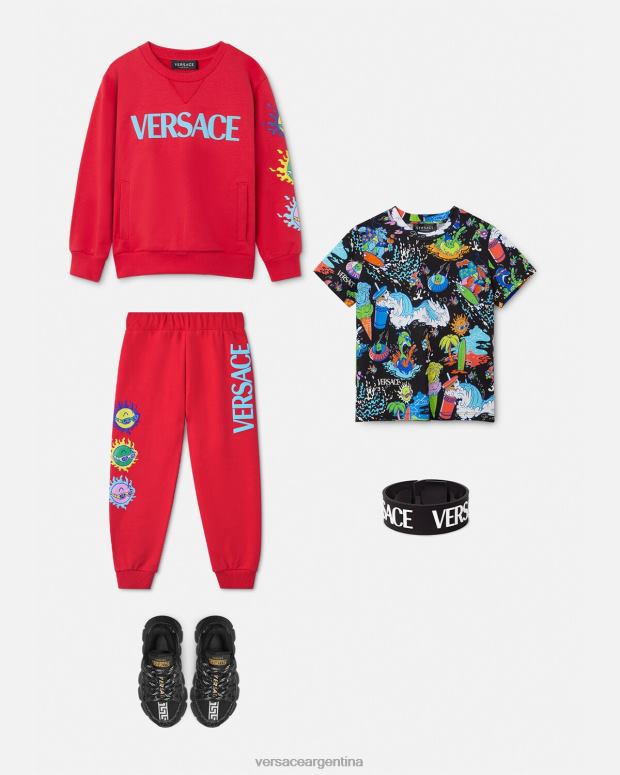 niños Versace rojo pantalones deportivos con gafas de sol de medusa ropa 4F6042138