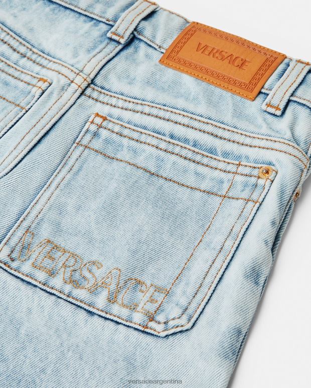 niños Versace azul claro vaqueros con logo ropa 4F6042130