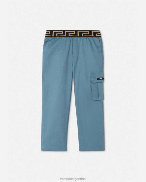 niños Versace azul pantalones con grecas ropa 4F6042093