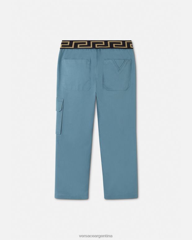 niños Versace azul pantalones con grecas ropa 4F6042093