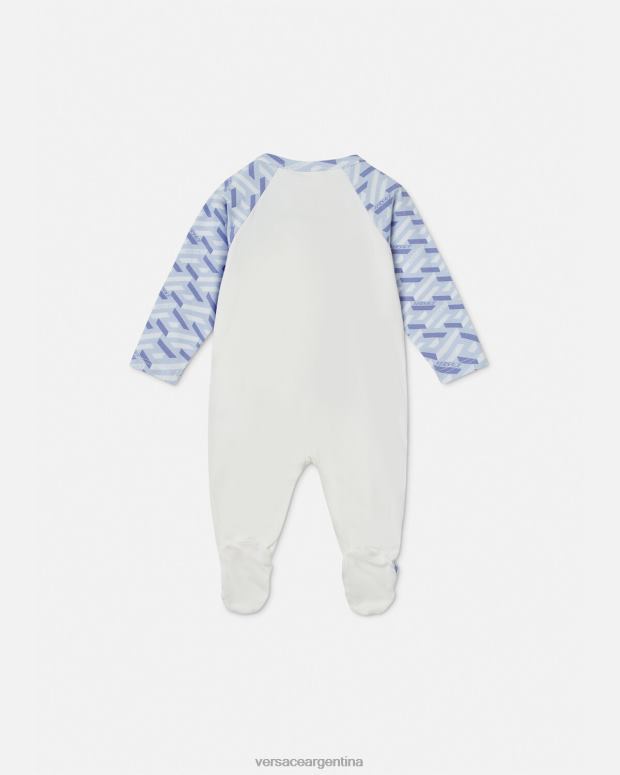 niños Versace azul claro y blanco pelele de bebé con medusa la greca ropa 4F6041832