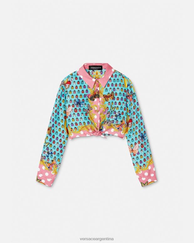 niños Versace imprimir camisa de seda mariposas ropa 4F6041940