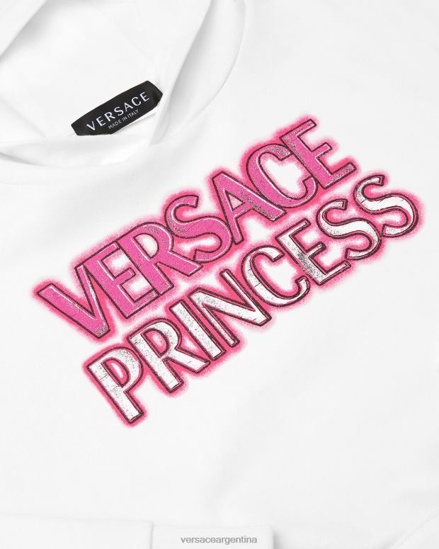 niños Versace blanco sudadera con capucha y logo 
