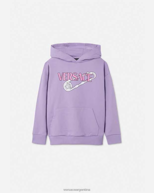 niños Versace lila sudadera con capucha con imperdible ropa 4F6042009