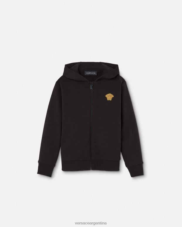 niños Versace negro sudadera con capucha y cremallera con medusa ropa 4F6041965