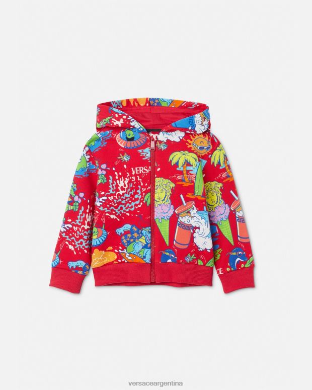 niños Versace rojo sudadera con capucha y cremallera para bebé medusa sunnies ropa 4F6041927