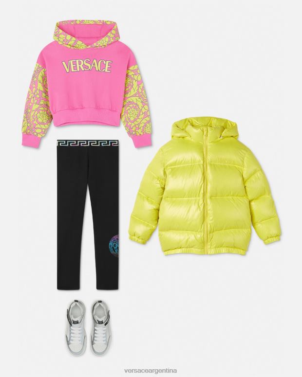 niños Versace rosa sudadera con capucha con silueta barroca ropa 4F6041930