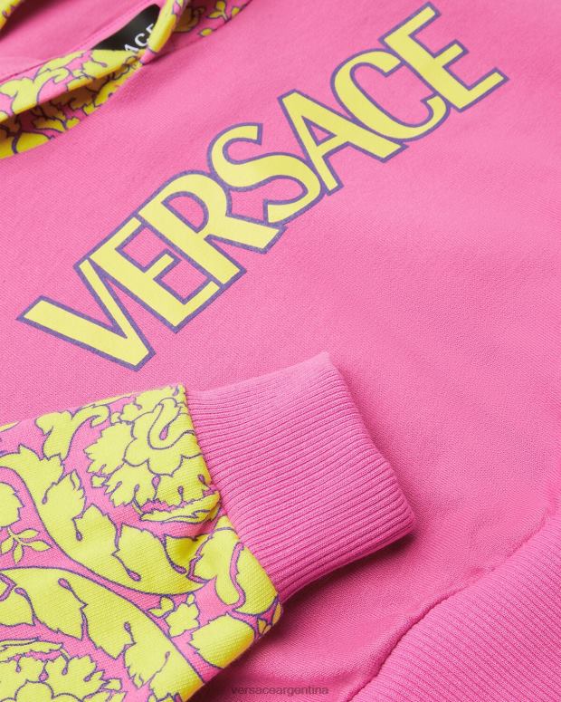 niños Versace rosa sudadera con capucha con silueta barroca ropa 4F6041930