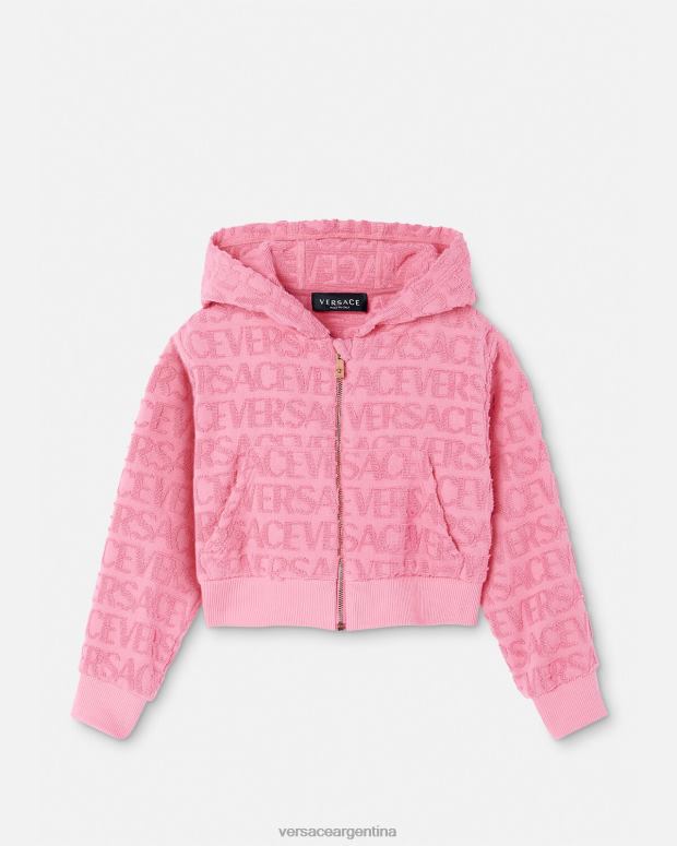 niños Versace rosa sudadera con capucha y toalla ropa 4F6041948