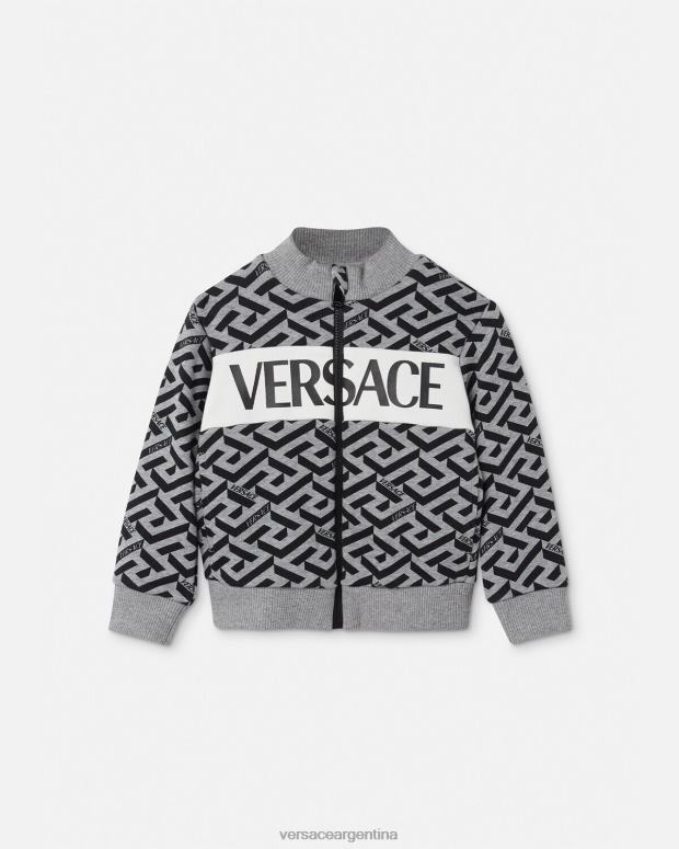 niños Versace gris y estampado sudadera con cremallera para bebé la greca ropa 4F6041909