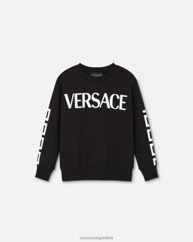 niños Versace negro sudadera con grecas ropa 4F6042106
