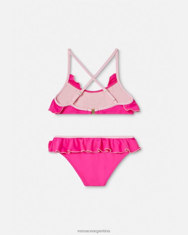 niños Versace fucsia conjunto de bikini con logo ropa 4F6042017