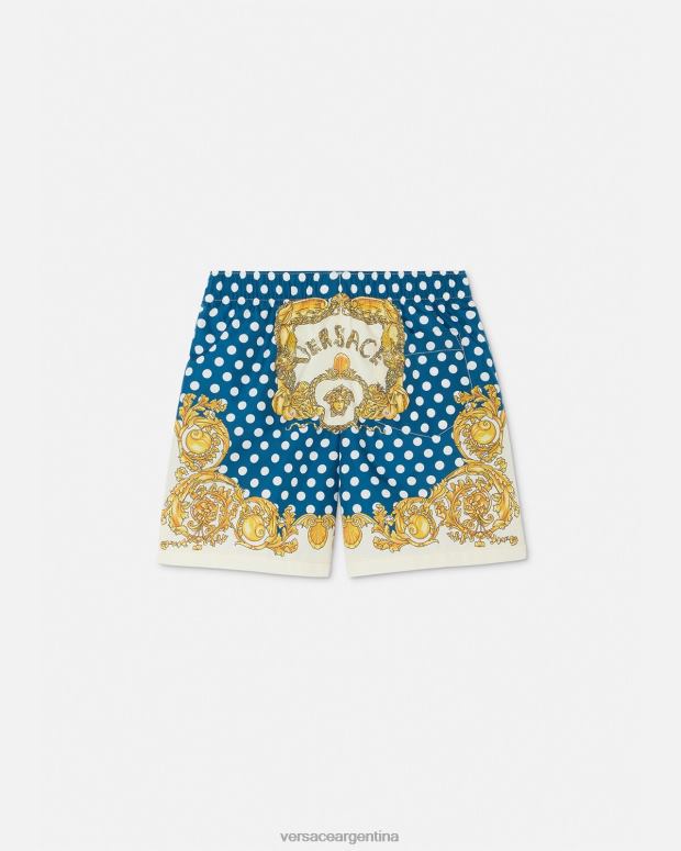 niños Versace imprimir shorts de baño con diseño barroco de conchas marinas ropa 4F6042085