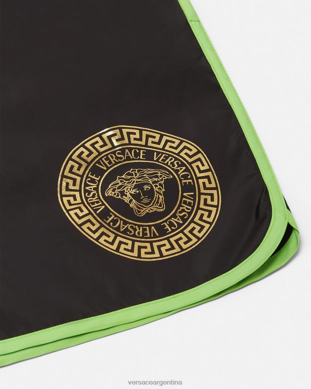 niños Versace menta y negro shorts de baño con medusa ropa 4F6042112