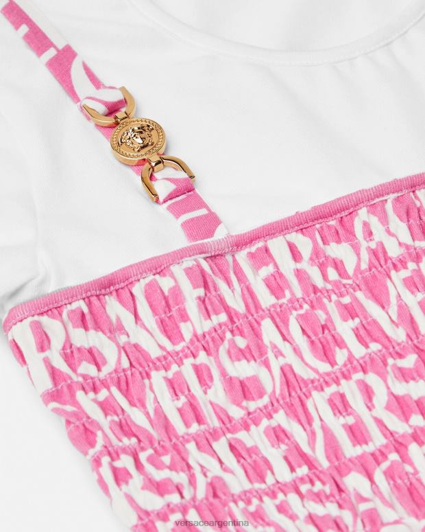 niños Versace Rosa claro vestido con volantes en toda la prenda ropa 4F6041977