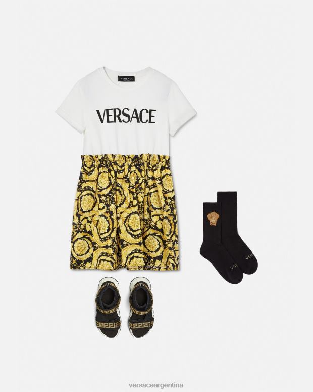 niños Versace blanco y estampado vestido estilo camiseta barroco ropa 4F6041953