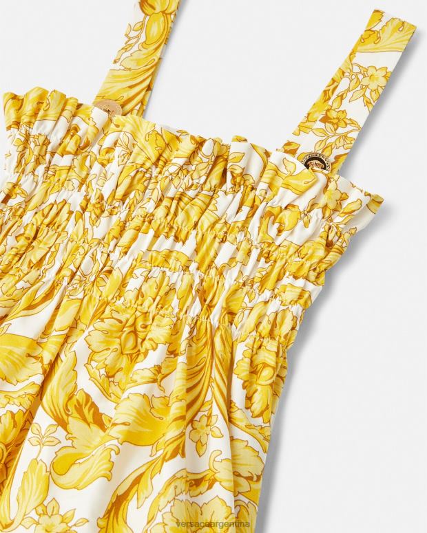 niños Versace imprimir vestido barroco fruncido ropa 4F6041988