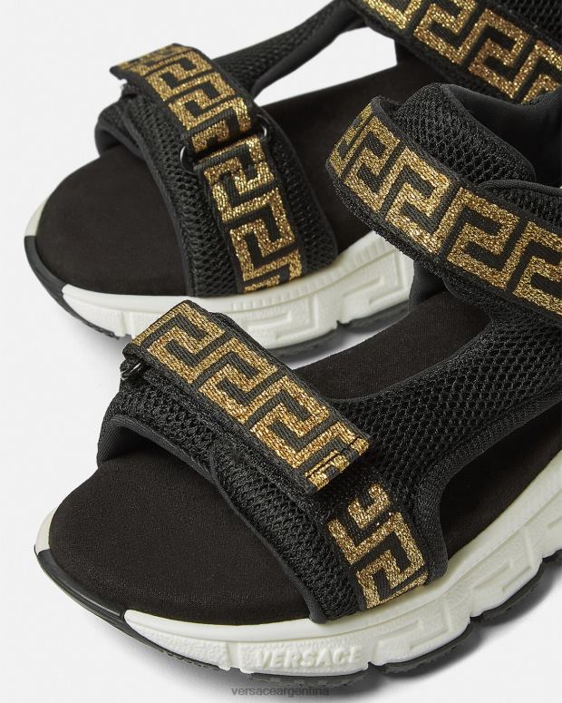 niños Versace negro sandalias grecas zapato 4F6042048