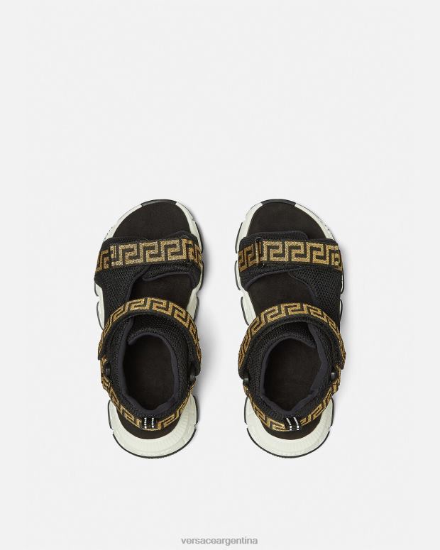 niños Versace negro sandalias grecas zapato 4F6042048