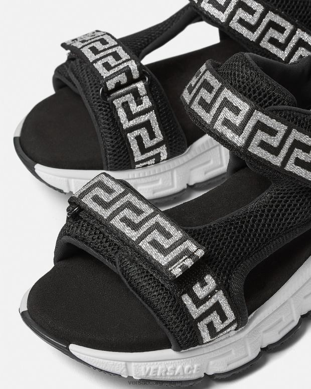 niños Versace negro sandalias grecas zapato 4F6042049