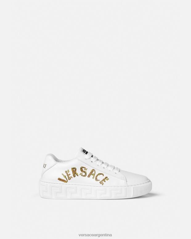 niños Versace imprimir zapatillas con greca barroca y concha zapato 4F6042027