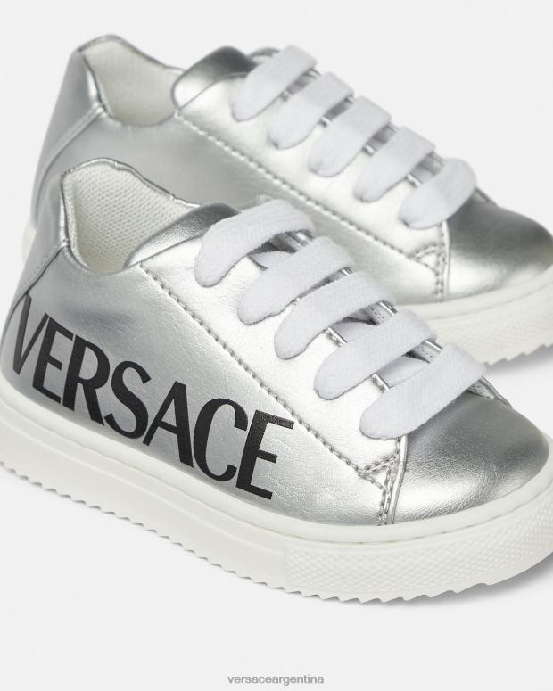 niños Versace imprimir zapatillas metalizadas con logo para bebé zapato 4F6041875